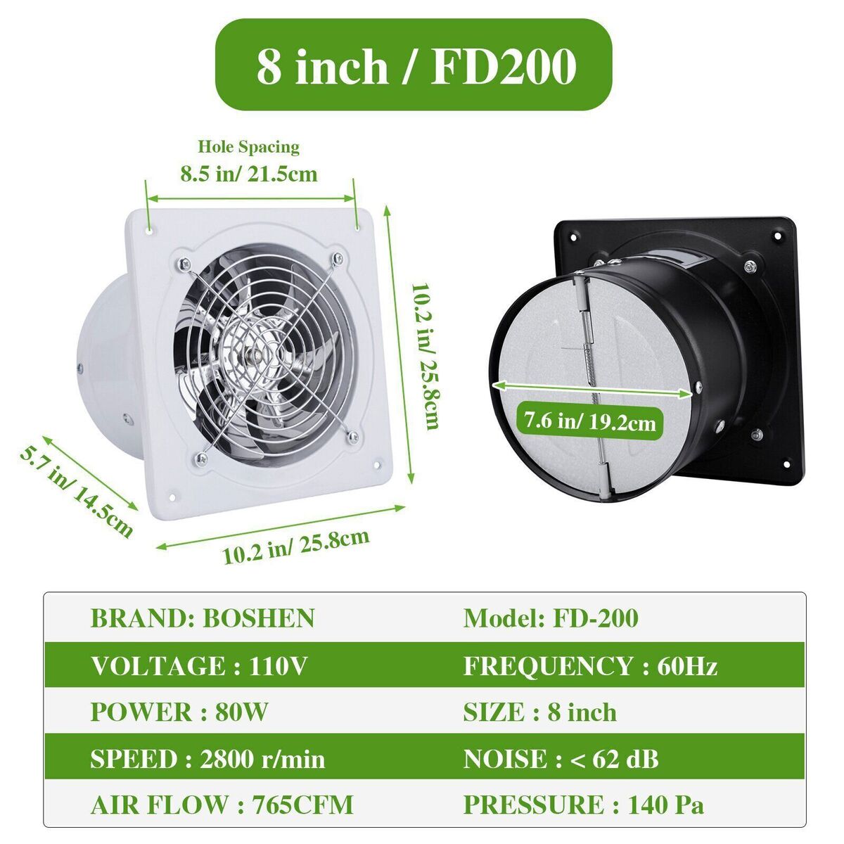 Ventilador Extractor de Cocina Techos 24.5 x 24.5 x 115 V